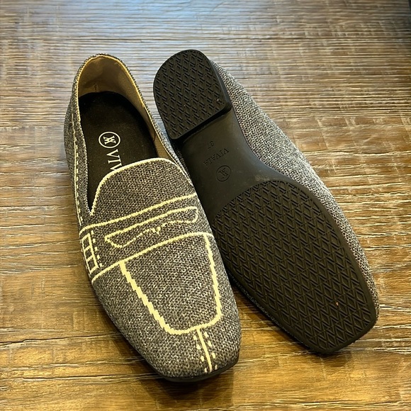 Vivaia Square-Toe Patterned Loafers-Rich Grey - Picture 3 of 4